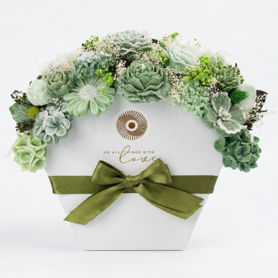 Kvetinový box Green Forest XL, ktorý nikdy nazvädne, ručne vyrobený prírodný produkt | PREMAVITA