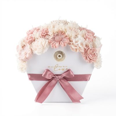 Kvetinový box Ballerina XL, ktorý nikdy nazvädne, ručne vyrobený prírodný produkt | PREMAVITA